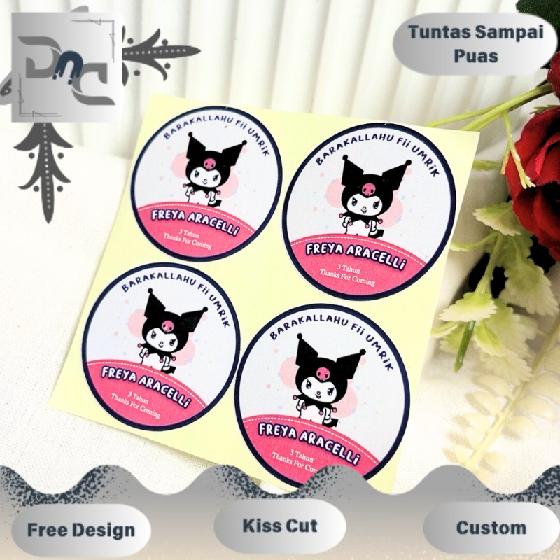 

2-4 Sticker Bulat Ulang Tahun Anak Stiker Ultah Free Design Template Dnd Birthday Bahan Chromo