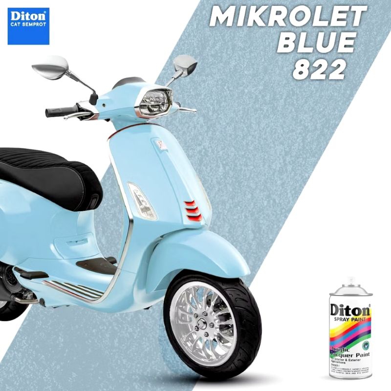 CAT SEMPROT AEROSOL DITON 822 MIKROLET BLUE COLOURS ACRYLIC LACQUER PAINT SPRAY WARNA BIRU PASTEL
