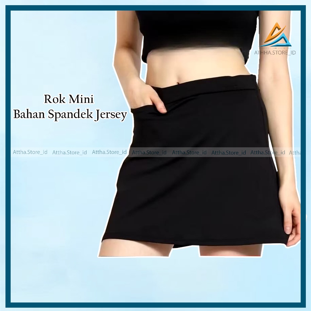 Rok Mini Olahraga Bahan Spandek Jersey  / Rok Penutup Celana Ketat Bahan Spandek Jersey