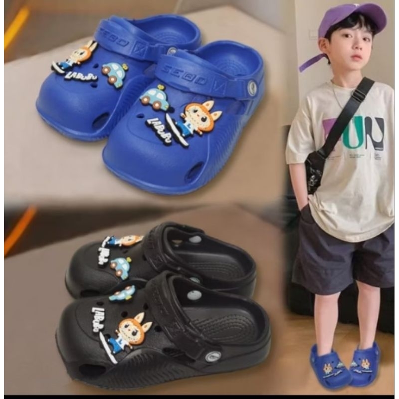 Sandal Baim Kodok Anak Laki Laki Karakter Boneka Labubu Sebo 1005K3 Size 24-29