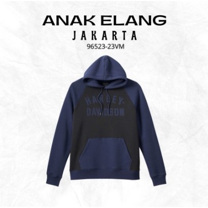 H-D Staple Raglan Hoodie Pria Colorblocked Black Beauty 96523-23VM