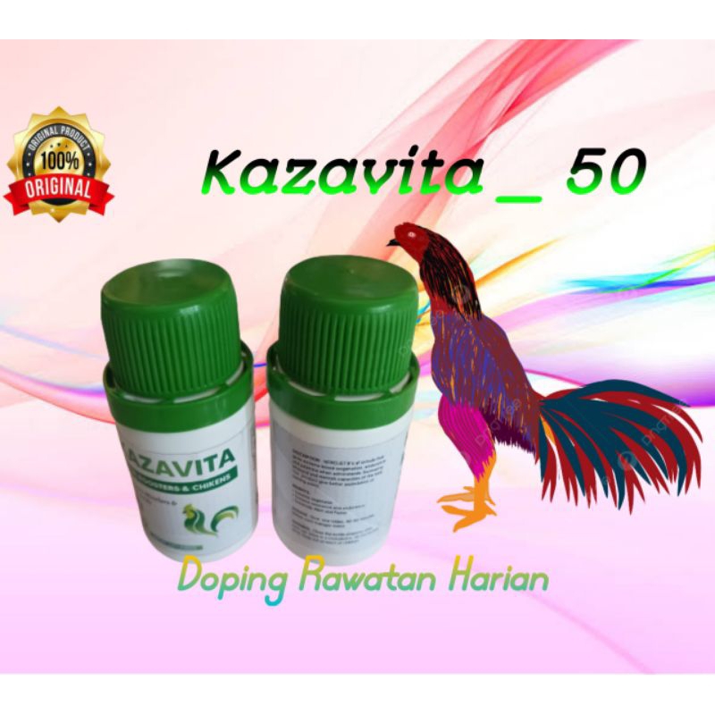 Original Kazavita Doping ayam aduan vitamin suplemen Harian paling ampuh isi 50pil