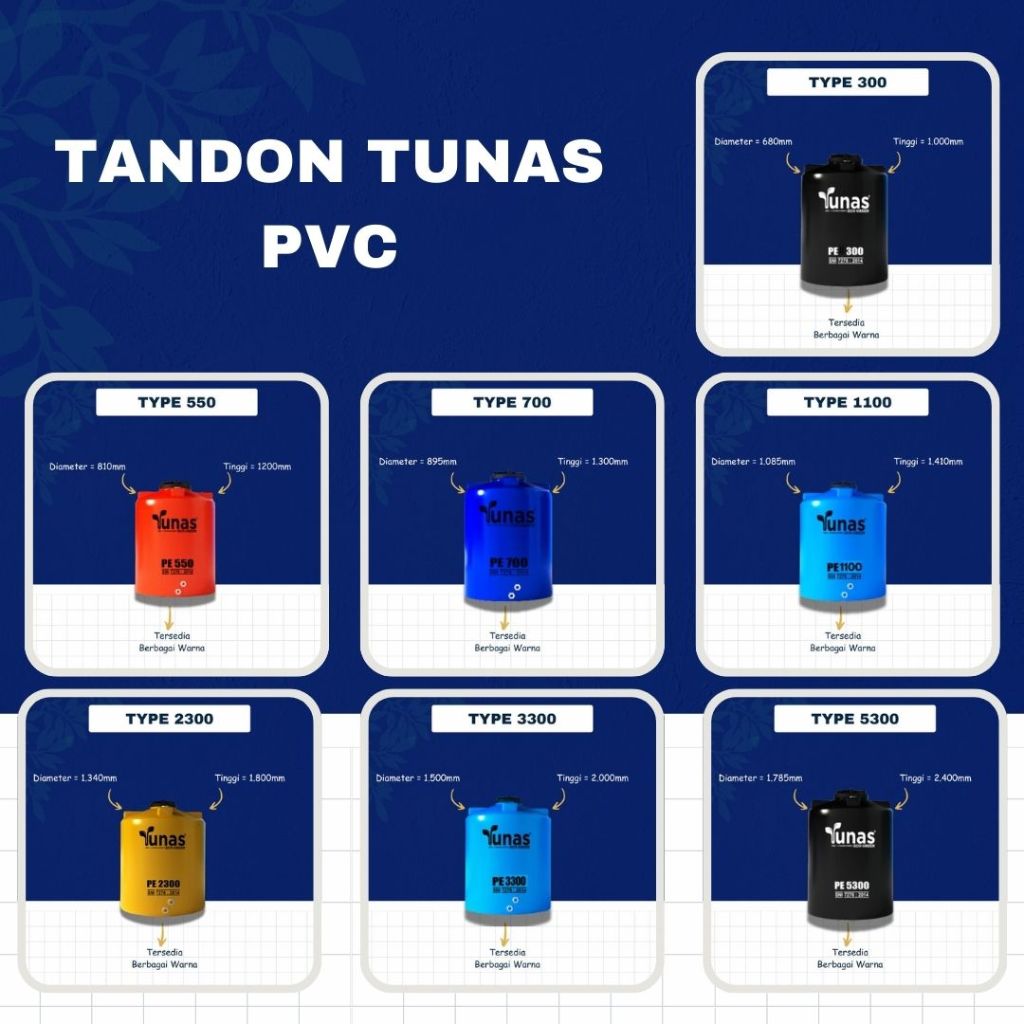 Tangki Air Toren Air Tandon Air Tunas 300 Liter - 1100 Liter