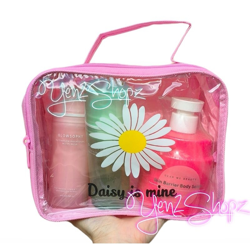 POUCH DAISY TAS KOSMETIK WADAH SKINCARE MAKEUP TRAVELING