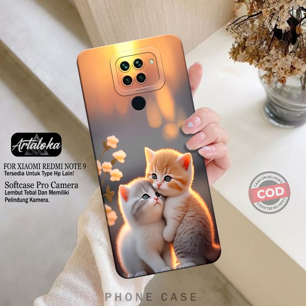 Softcase Hp Xiaomi Redmi Note 9 Fashion Case Kucing Lucu Case Xiaomi Redmi Note 9 Silikon TPU Pro Ca