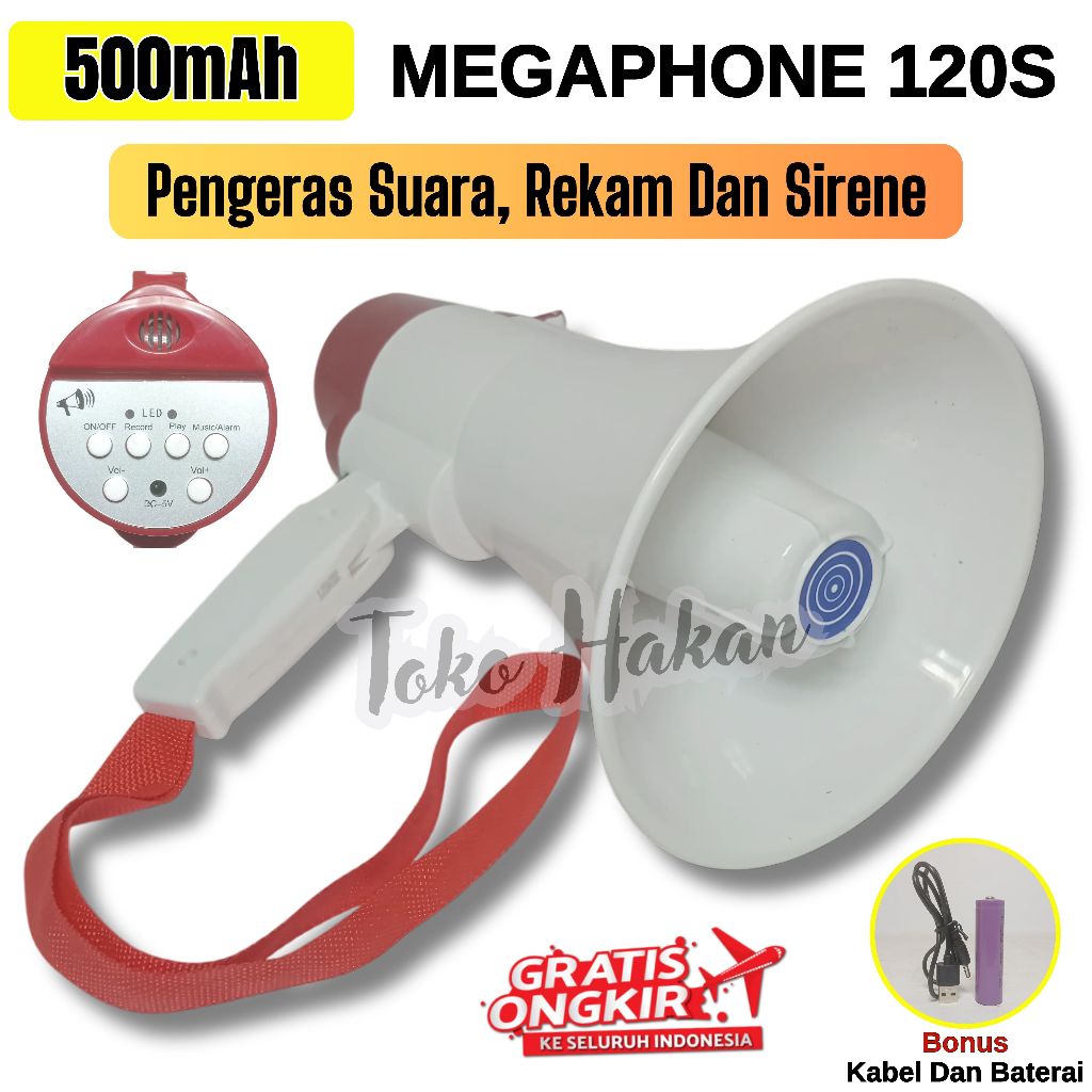 TOA Megaphone Pengeras Suara 120S Rechargeable / Pengeras Suara, Rekam Suara Dan Sirene / Toa Penger