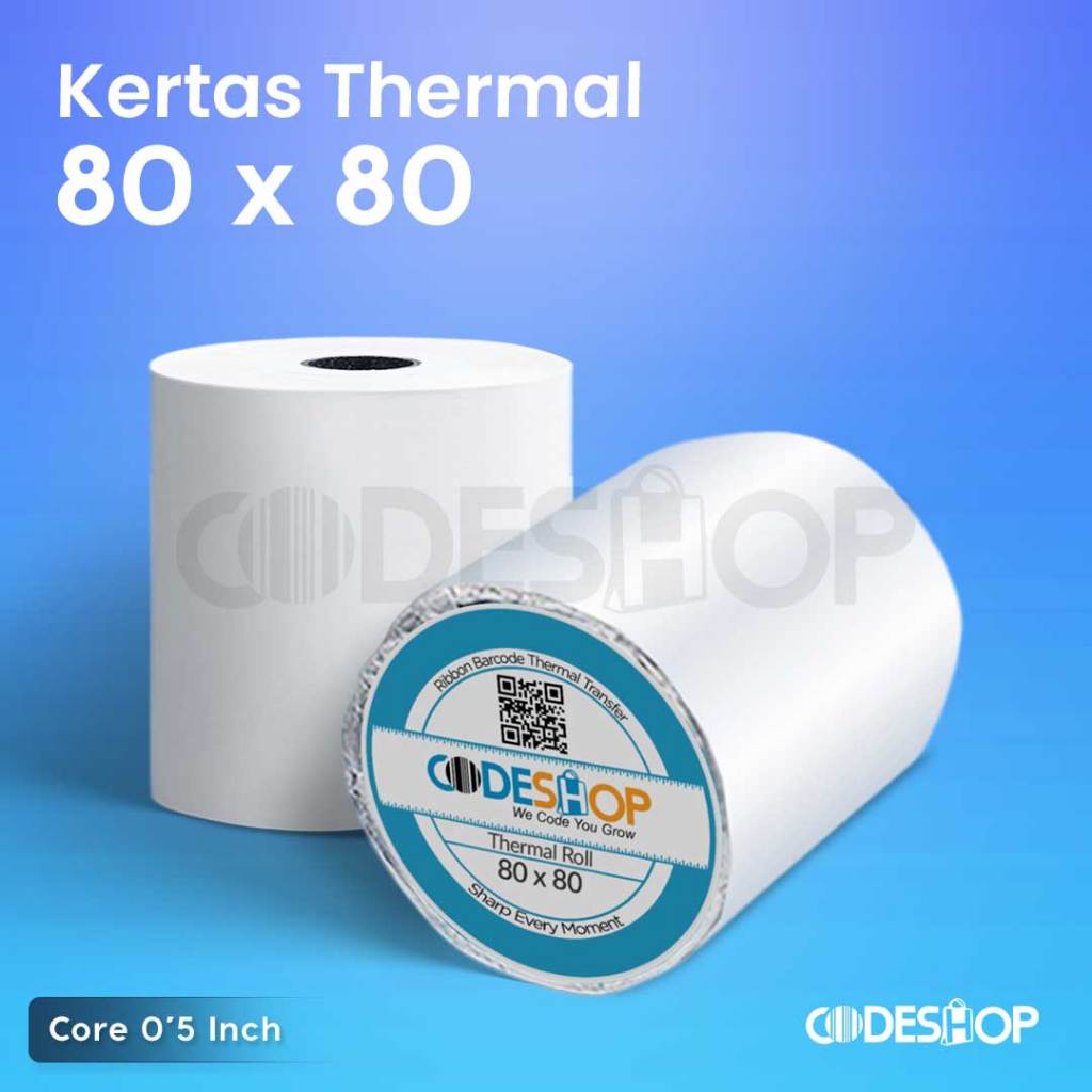 

Kertas Struk Kasir Thermal 80x80 mm Codeshop Printer Kasir 80mm Untuk TMT82X CBT-80 BTP-3100