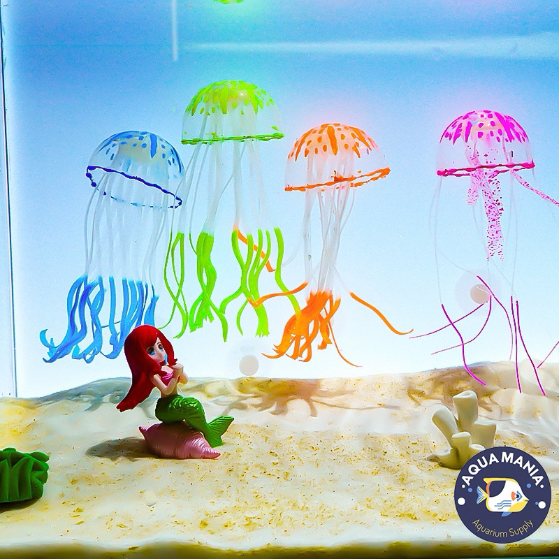 UBUR-UBUR JELLYFISH HIASAN AQUARIUM DEKORASI ORNAMEN PAJANGAN AQUARIUM