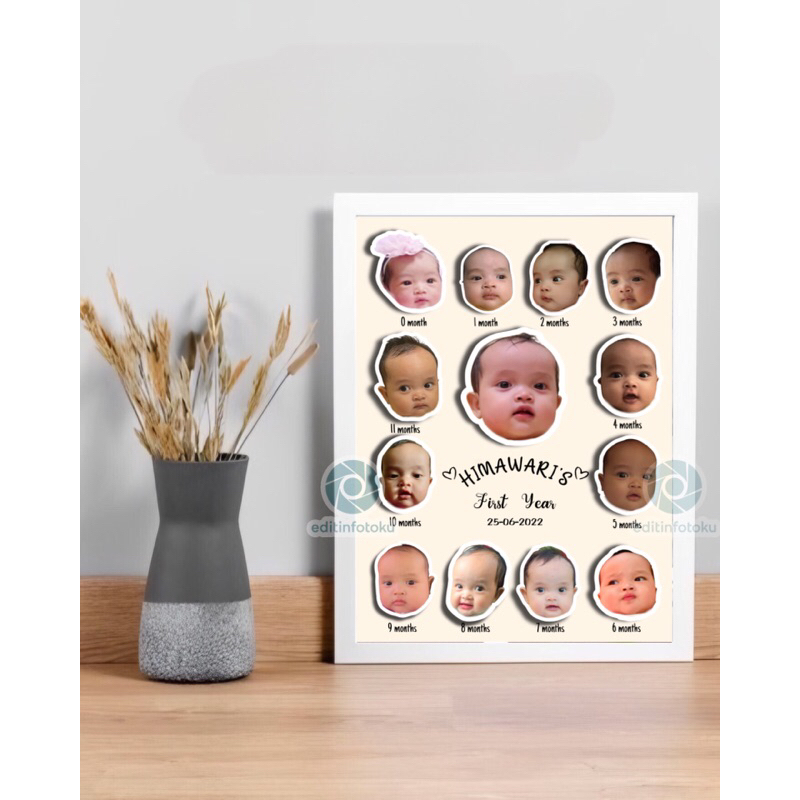 (SOFT FILE) EDIT FOTO BABY NEWBORN BIRTHDAY ULANG TAHUN BAYI VECTOR KARIKATUR KOLASE