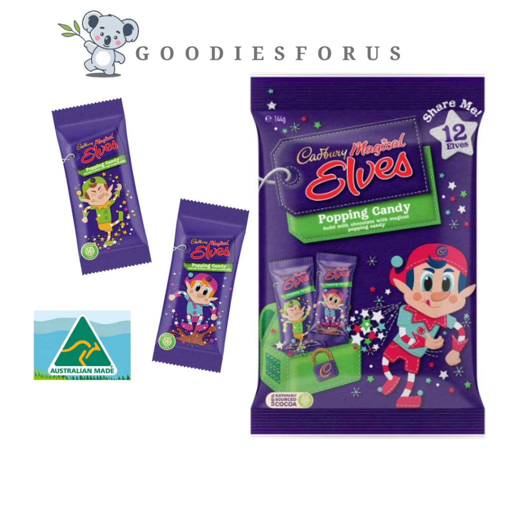 

Cadbury Dairy Milk Chocolate Magical Elves Christmas 12 Piece Pack 144g/Popping Candy/Cadbury Australia Coklat Natal