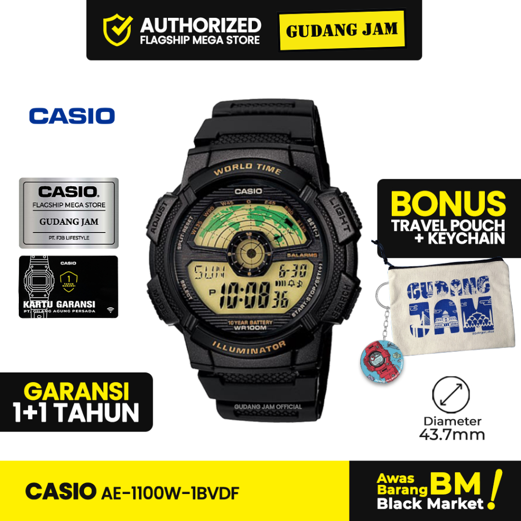 Jam Tangan Casio AE-1100W-1BVDF AE-1100W AE-1100 AE1100W AE 1100W