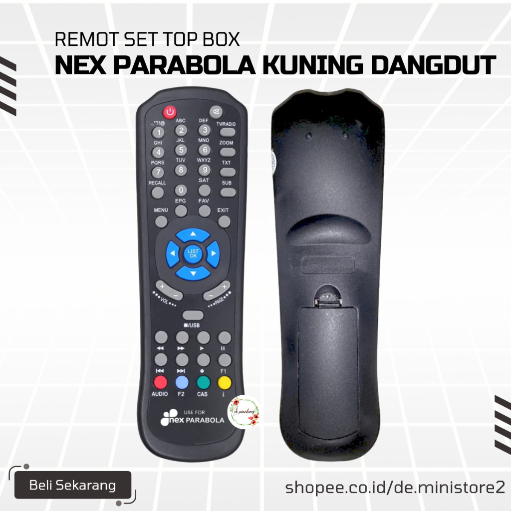 Remot Set Top Box Nex Parabola Kuning Dangdut