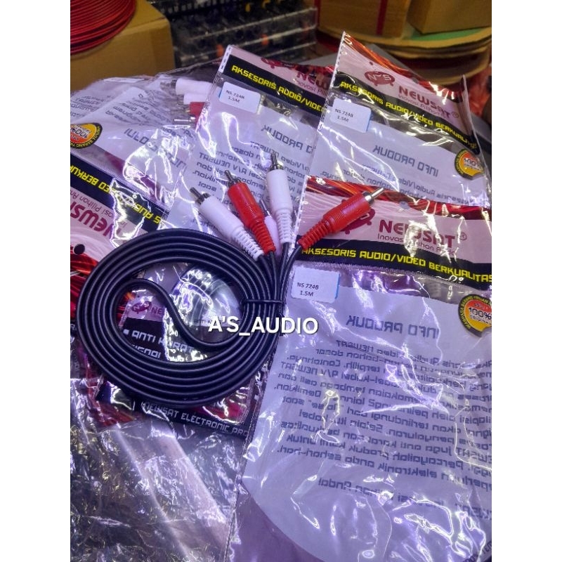 KABEL AUX 2 IN 2 KABEL JACK AUDIO PANJANG 1,5 KABEL RCA AUDIO 2 IN 2