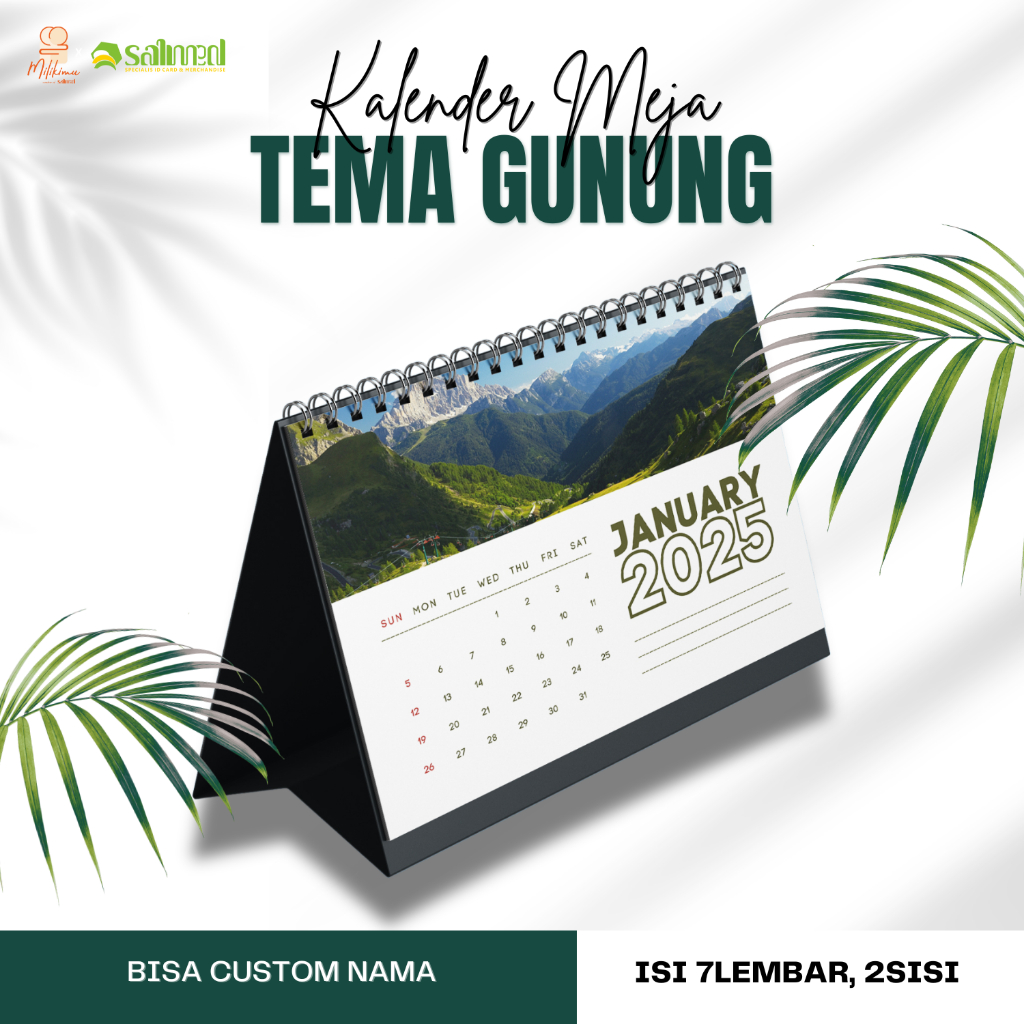 

Kalender Meja 2025 A5 Dudukan Linen Tebal Tema Gunung / Mountain | Isi 7 Lembar 2 Sisi