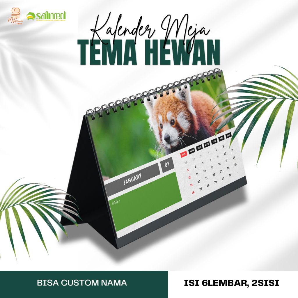 

Kalender Meja 2025 A5 Dudukan Linen Tebal Tema Hewan / Animal | Isi 6 Lembar 2 Sisi