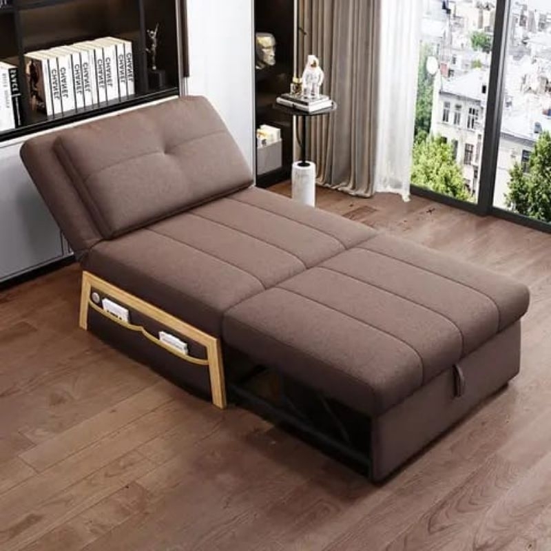 SOFA BED - Kursi Sofa Bed Multifungsi 3 in 1 Brown Sofa Bed Lipat Sofa Bed Tarik