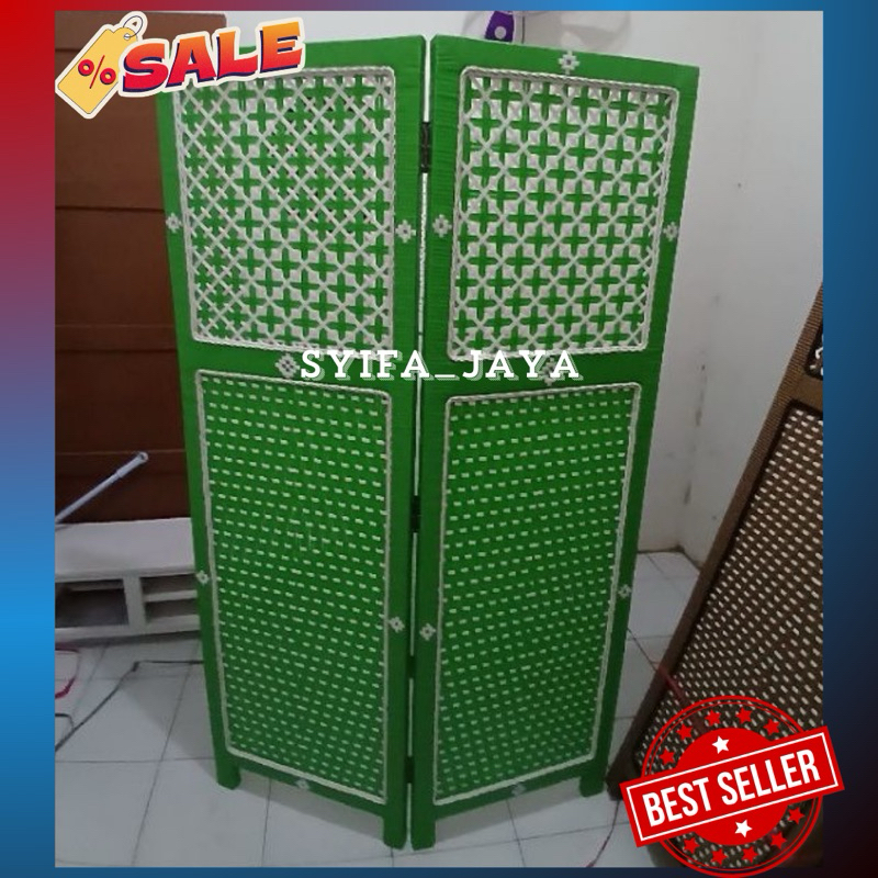 (Tinggi 150cm)isi 2 pintu Sketsel Rotan Pembatas ruangan partisi sketsel rotan penyekat ruangan ibad