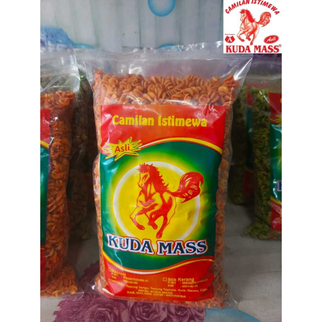 

MAKARONI SPIRAL VARIAN RASA BALADO 500g UD.KUDA MASS A MALANG