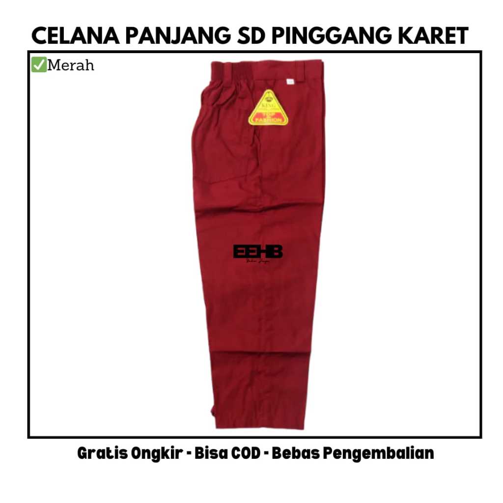 Celana SD Merah Panjang Seragam Sekolah SD Premium Celana Panjang SD Merah Laki Laki Seragam Sekolah