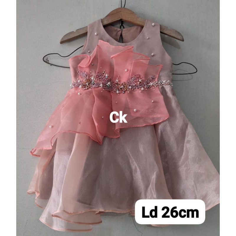 gaun dress pesta anak 1th tile mewah PL
