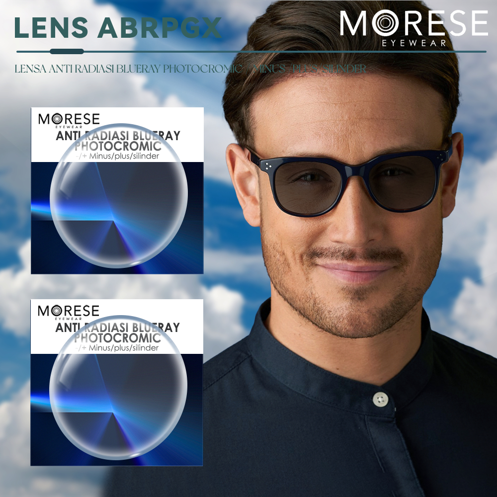 Morese Lensa Kacamata ABR PGX Antiradiasi Blueray Anti Radiasi Transisi Photocromic Anti UV 4in1 156