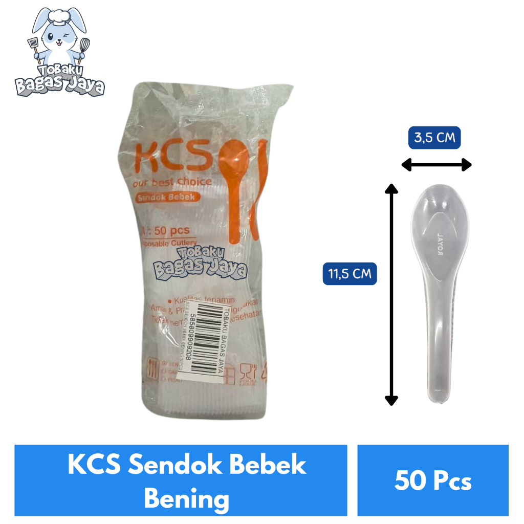 KCS Sendok Bebek Plastik Warna Bening 50 Pcs