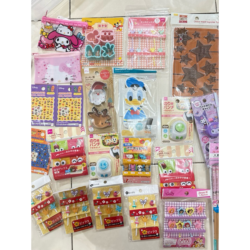 Daiso Jepang (daiso, seria, watts) pouch, tusukan bento, kitchen clip, dll (daiso sanrio jepang, dai