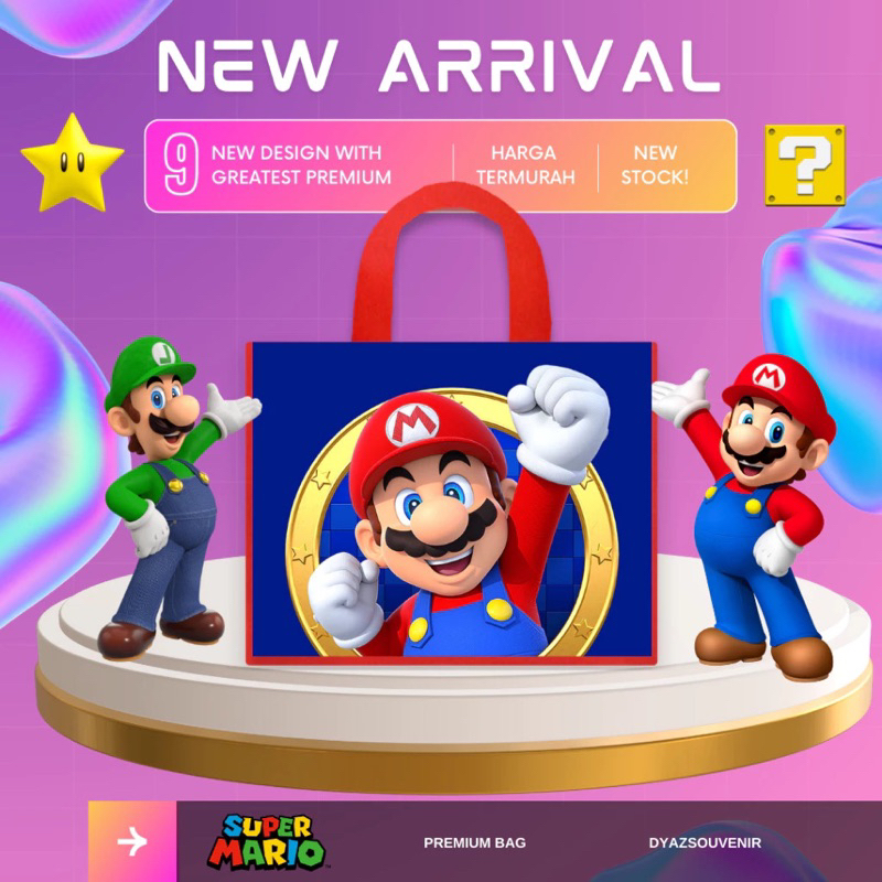 

Tas Ultah Super Mario Goodiebag New Red Bag