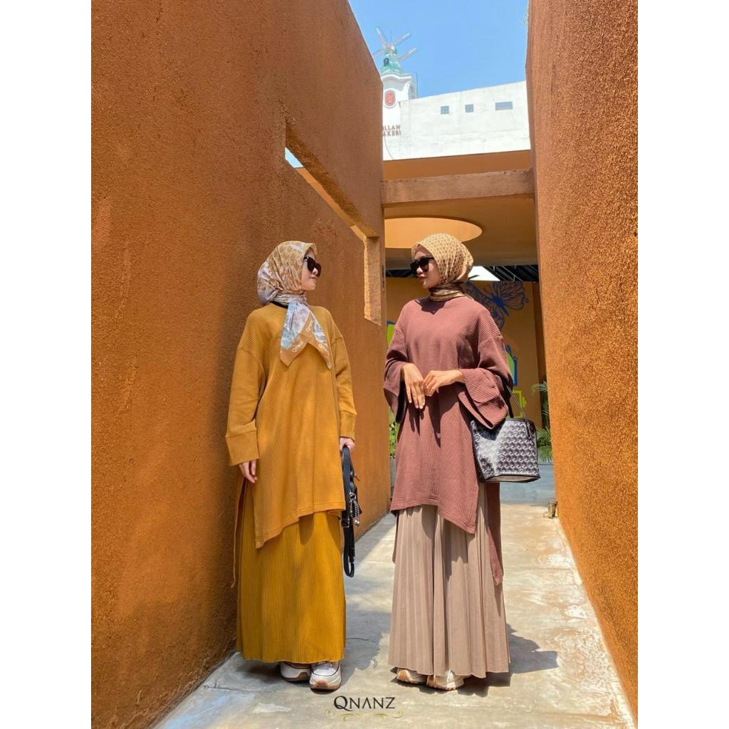 TUNIK NUHA KNIT BY QNANZ _ WAFFLE KNIT_TUNIK