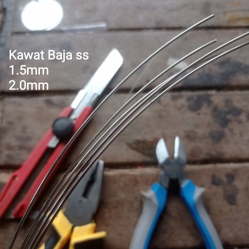 (Beli 3 bonus 1 )Bahan Entul / Kawat Baja Bulat Tebal 1.5mm 2.0mm