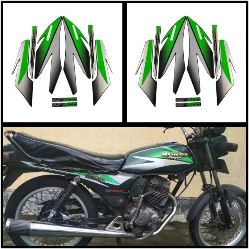 STIKER STRIPING LIS LES POLET PLAT PLISIR BODY MOTOR HONDA GL PRO 1996 NEOTECH HIJAU