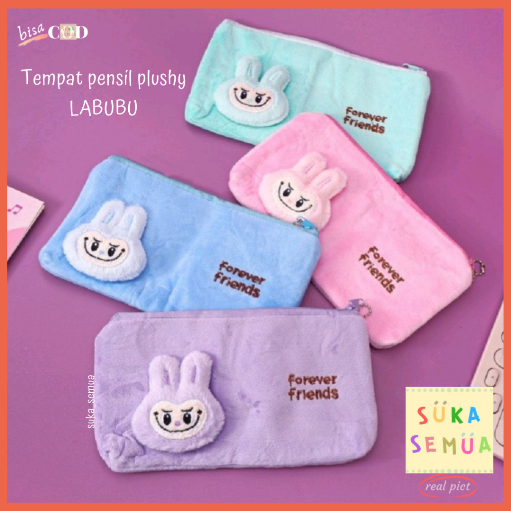 

Tempat Pensil Plushy LABUBU Forever Friends // Pouch Kotak Kostak Pinsil Wadah Kosmetik Bulu Bandung