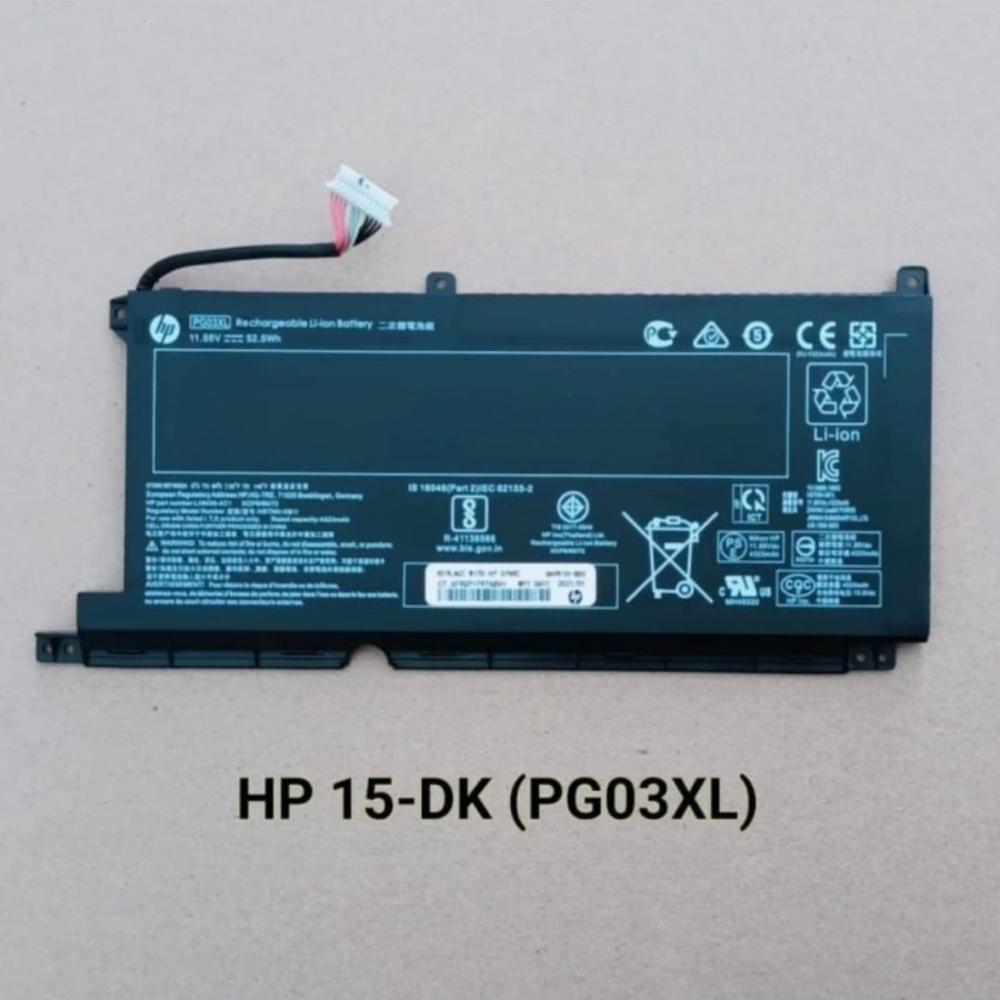 Baterai batre battery HP PG03XL 15-DK0125TX HSTNN-DB9G L48495-005 Original Spectre x360 15-ap005na, 
