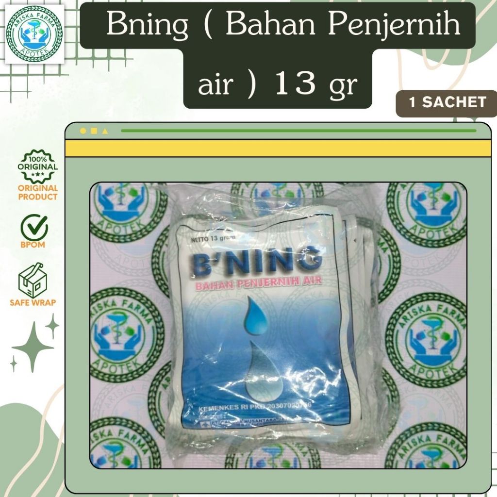 B'ning ( Bahan Penjernih air ) 13 gr per sachet