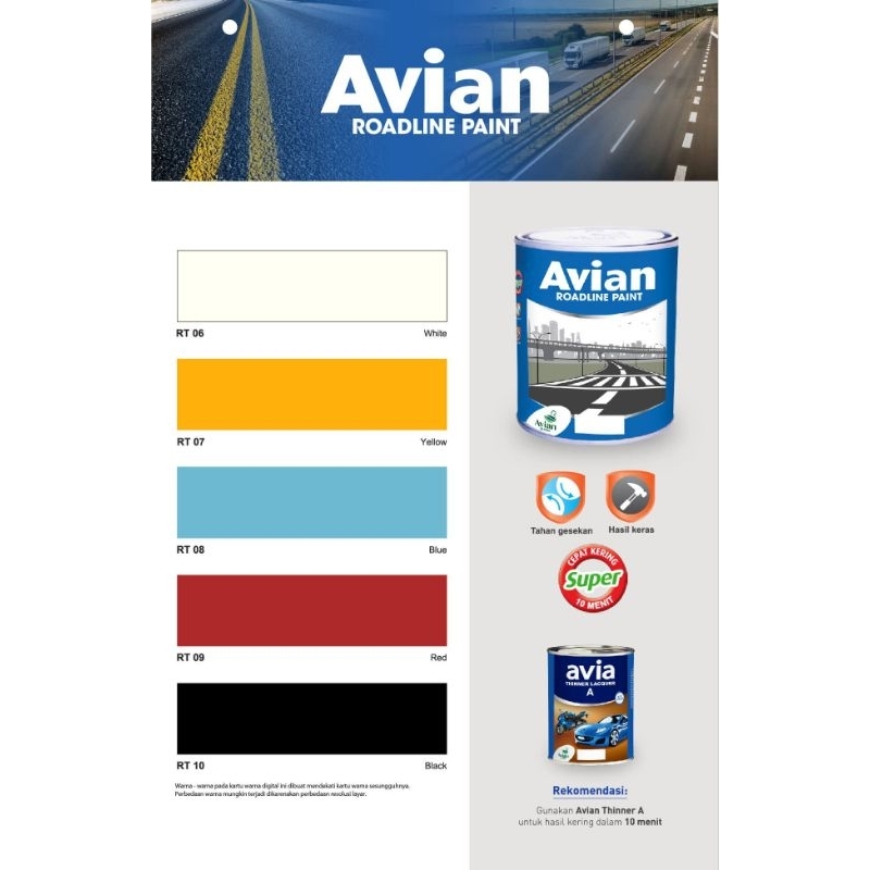 katalog cat jalan Avian, katalog Avian roadline paint
