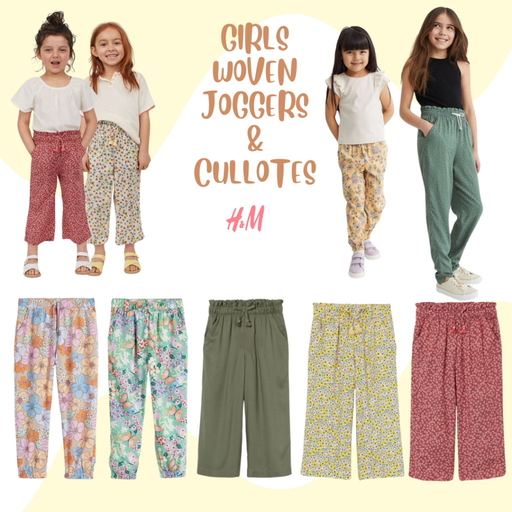 HM Celana Panjang Jogger Rayon Viscose Anak Perempuan Cewek usia size 1 2 3 4 5 6 7 8 9 10 tahun