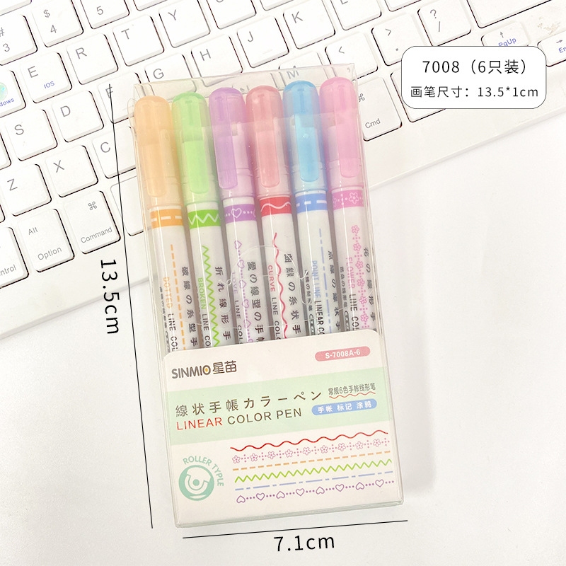 

SP Stabillo Linear Color Pen Pastel Highlighter Motif Dot Line Curve Love Flower Zigzag