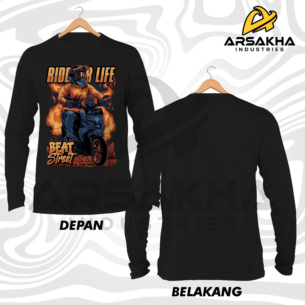 Kaos Lengan Panjang Honda Beat Street Riding Enjoy Baju Distro by Arsakha Industries