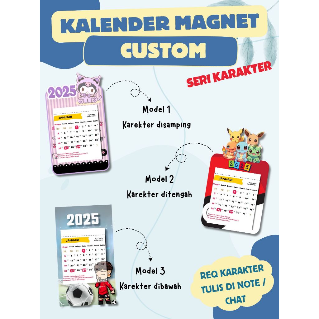 

KALENDER 2025 MINI MAGNET SOUVENIR HAMPERS TEMPEL DI KULKAS BISA ORDER SATUAN DAN GROSIR KECIL LUCU DAN AESTHETIC BISA REQUST CUSTOM