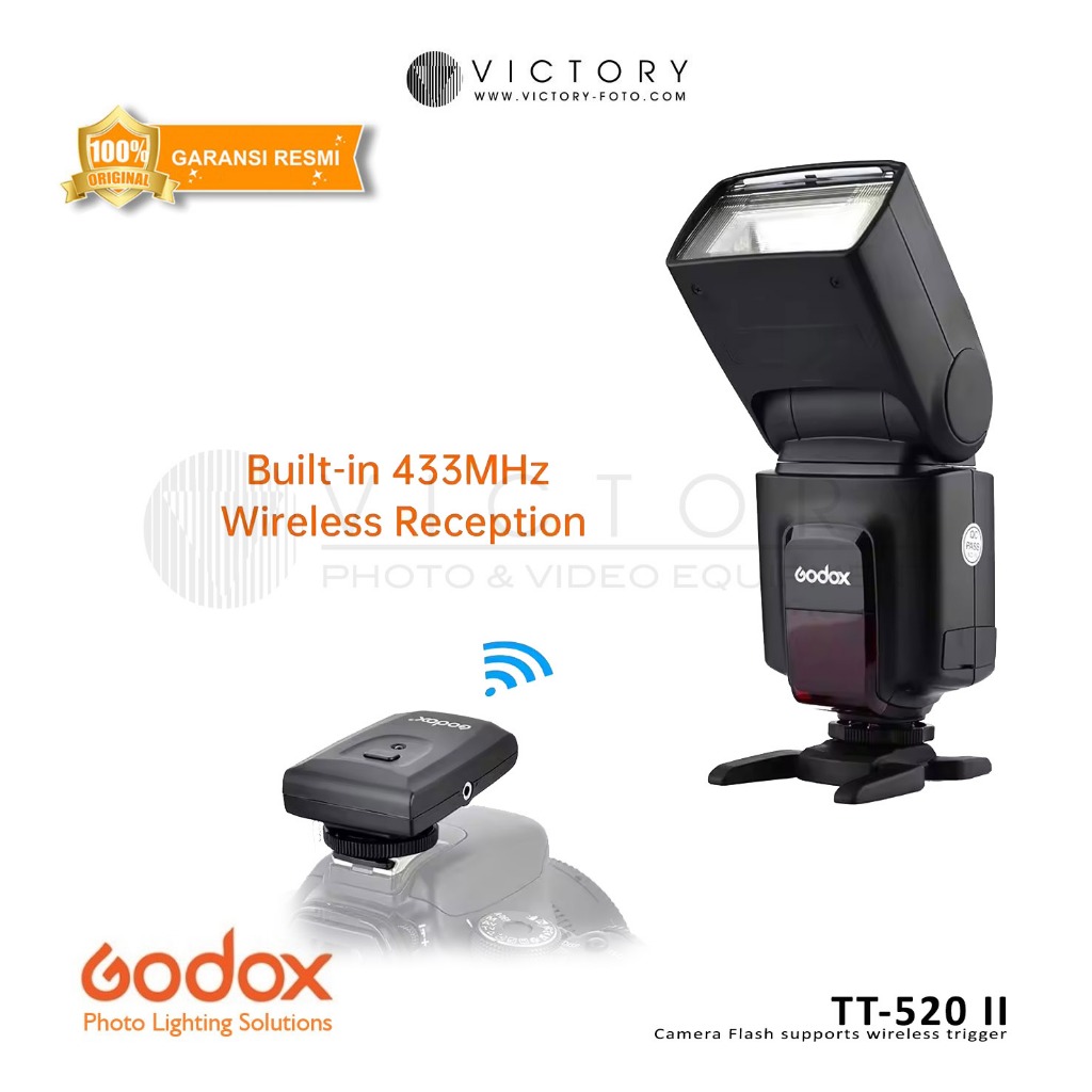 Godox TT-520 II Camera Flash, Universal Flash Camera & Trigger