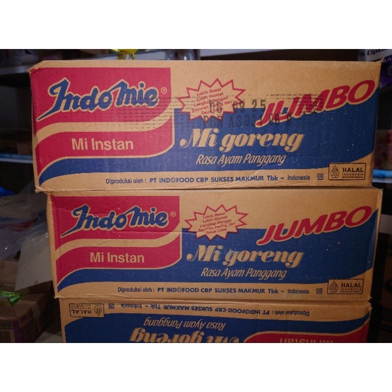 indomie mie goreng jumbo rasa ayam panggang 1 dus 24 pcs