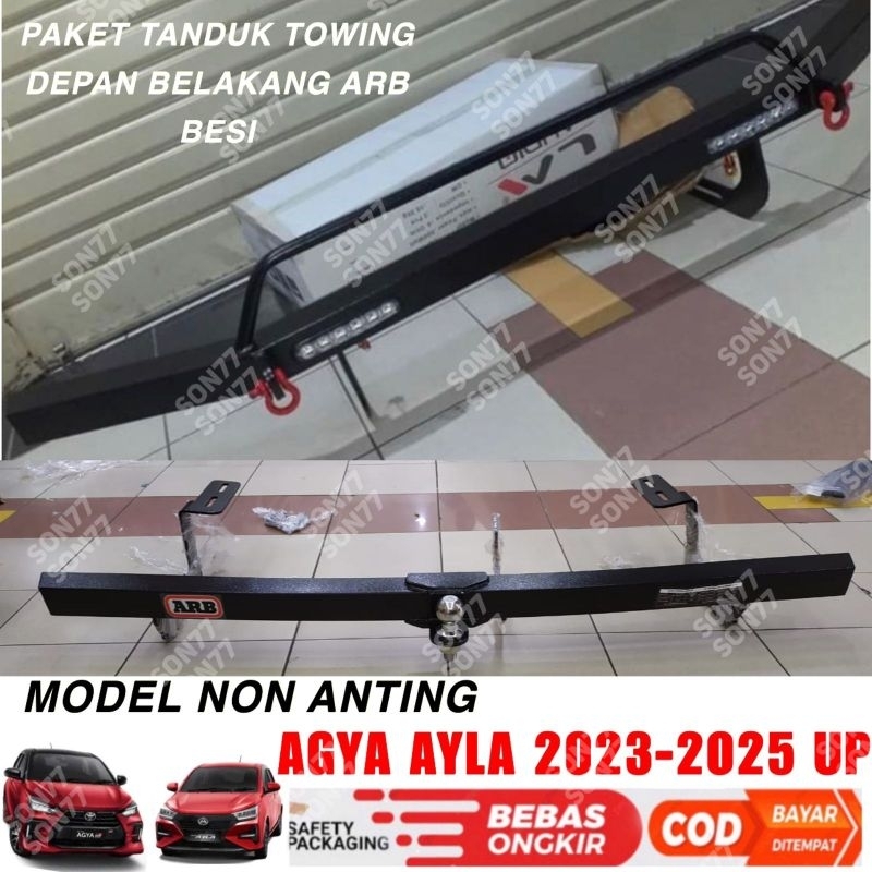 Paket Tanduk Towing Bumper Depan Belakang Agya Ayla 2014 2017 2023 2024 2025 ARB Besi