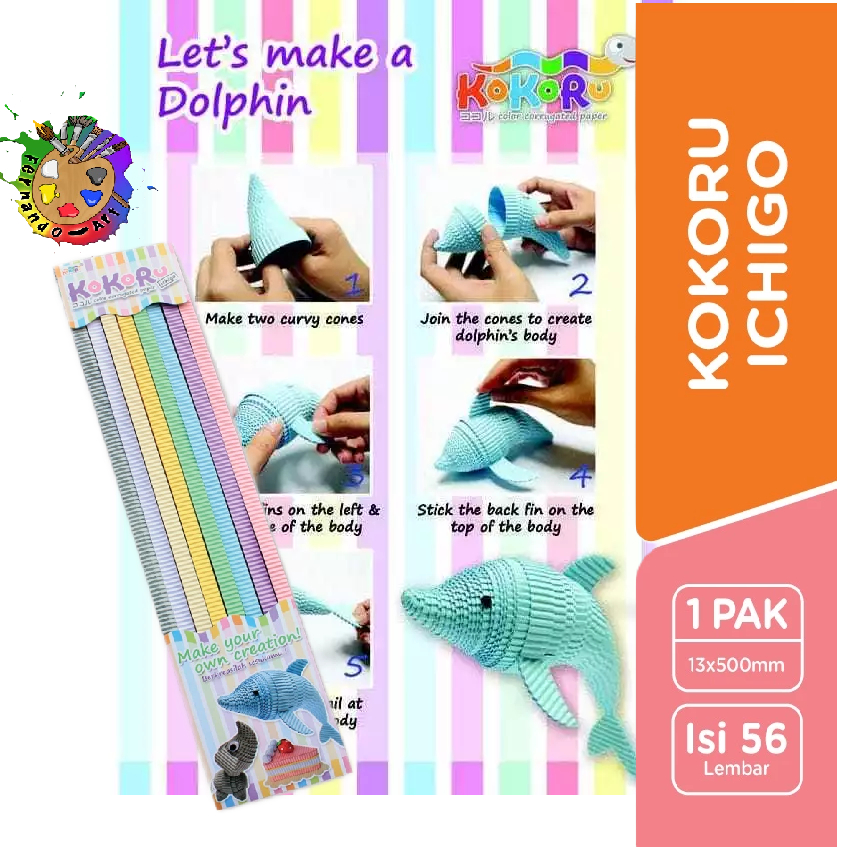 

Kokoru Kertas Bergelombang Ichigo 1,3 x 50 cm