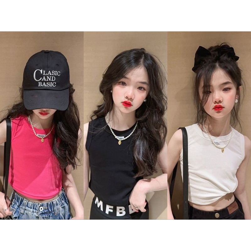 Crop Top Korea Fashion Anak Perempuan | Tanktop Anak Perempuan | Import Premium N-004