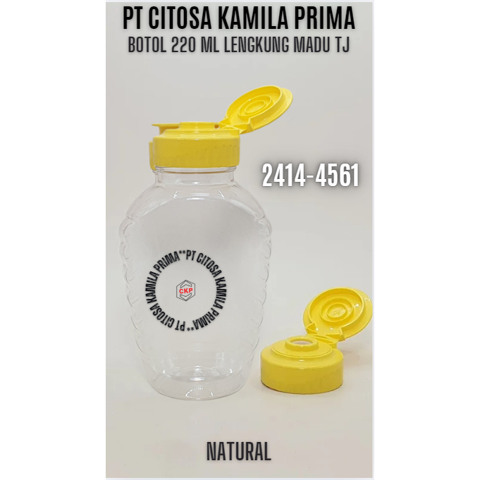 Botol Madu TJ  220 ml LengkungTutup Fliptop / Botol Madu 220ml / Botol Plastik Madu