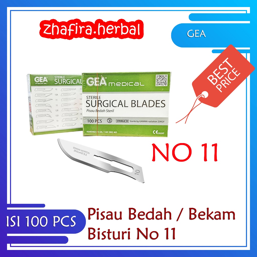 Pisau Bisturi No 11 / Pisau Bekam No 11 / Pisau Bedah Surgical Blades No 11