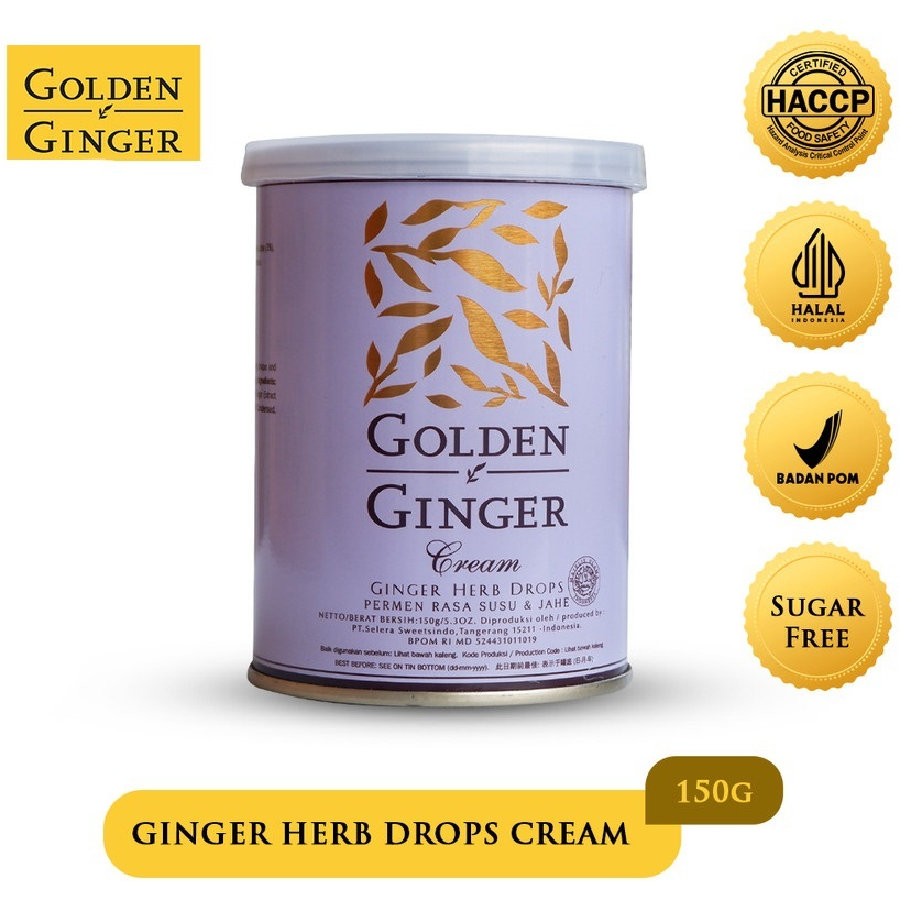 

PERMEN GOLDEN GINGER CREAM GINGER HERB DROPS 150 GR / GOLDEN GINGER CREAM 150 GR