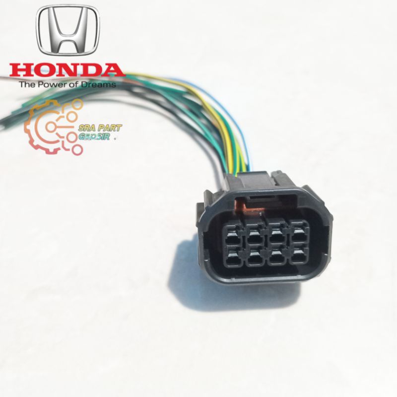 SOCKET SOKET KABEL LAMPU DEPAN PIN 8 WATERPROOF MOBIL HONDA JAZZ MOBILIO CRV CIVIC BRIO RS ORIGINAL