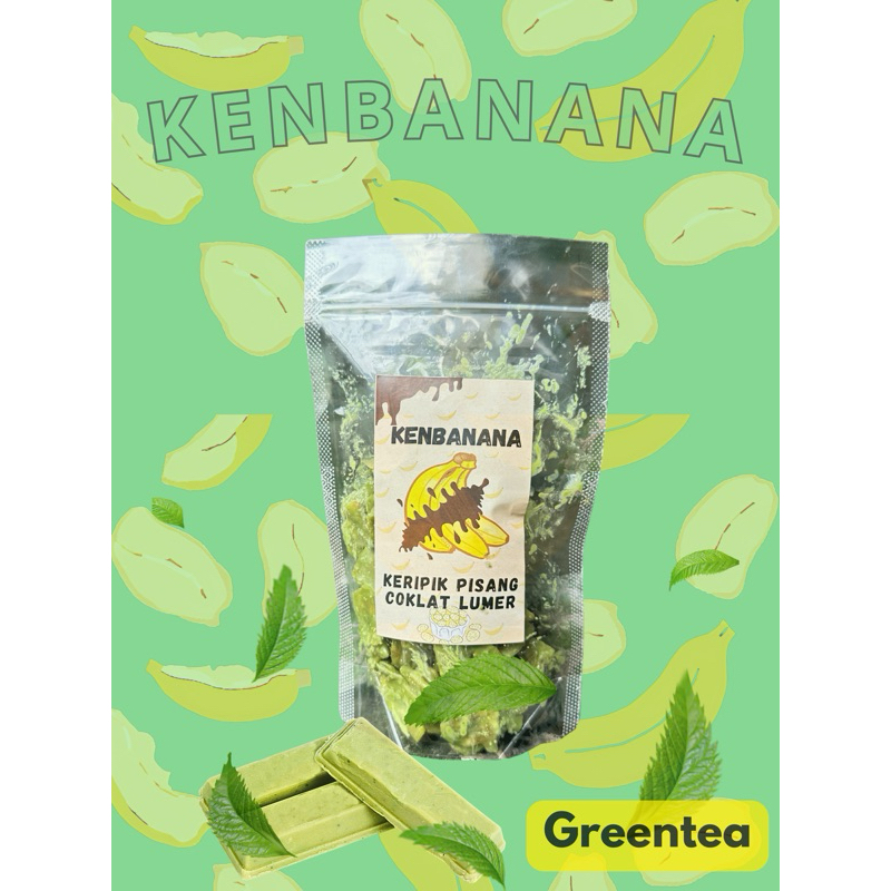 

kenbanana keripik pisang coklat lumer rasa greentea