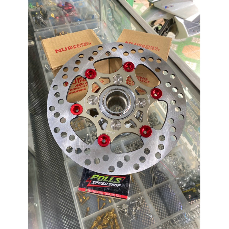 PAKET TROMOL ORIGINAL NUI RACING MODEL YAMAHA CHAMP,PDISK BREMBO a20 uk.220mm, PROBOLT DISK SPIRAL